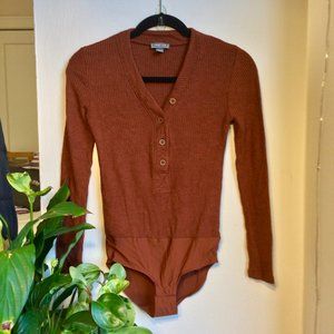 J Crew Point Sur Ribbed Bodysuit Red